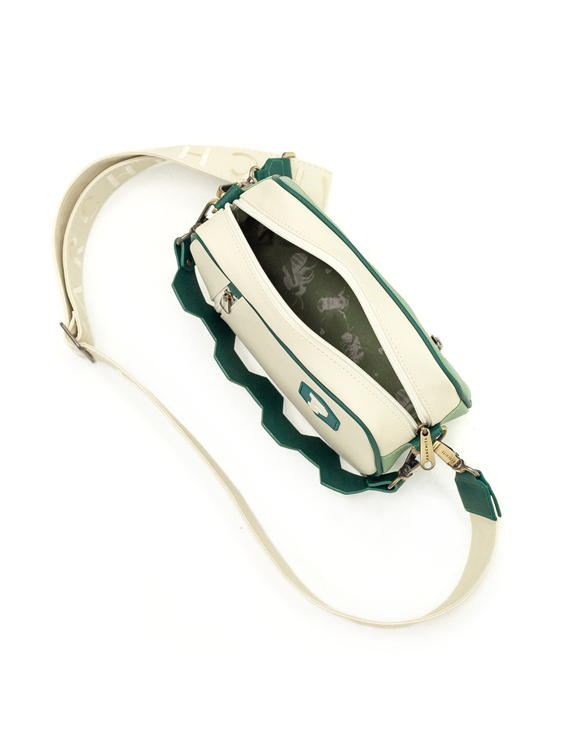 Bandolera Colmena Beige x Verde